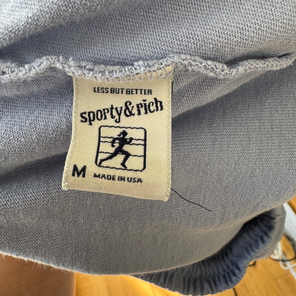 SPORTY & RICH Gym Short in Hydrangea Blue - Picture 4 of 7